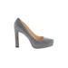 Kate Spade New York Heels: Pumps Chunky Heel Cocktail Party Gray Print Shoes - Women's Size 9 - Round Toe