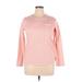 Lands' End Long Sleeve Top Pink Crew Neck Tops - Women's Size 14