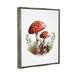 August Grove® Mushrooms & Acorns - Floater Frame Print on Canvas in Red | 21 H x 17 W x 1.7 D in | Wayfair CBD6C54788A442DE82CEE3009C644918