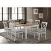 Latitude Run® Nichalos Rectangular 40" L x 71.75" W Dining Set Wood/Upholstered in White | Wayfair A082A38EB03C4038A1D8CDA1A621ECB5