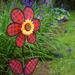 In The Breeze 16-Inch Red Plaid Sunflower Spinner in Black/Red/Yellow | 42 H x 16 W x 4.5 D in | Wayfair 2651