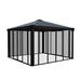 Canopia Ledro Aluminum Patio Gazebo w/ Screen Doors Aluminum/Hardtop/Metal in Gray | 12 ft. W x 12 ft. D | Wayfair HG9193