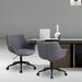 Latitude Run® Birgith Leather-Like Fabric Adjustable Swivel Task Chair Upholstered in Gray | 29.5 H x 26.8 W x 24.4 D in | Wayfair