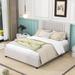 Latitude Run® Vanderhoof Platform Storage Bed w/ Drawers & Trundle Wood & /Upholstered/Linen in Gray/Brown | 44 H x 57 W x 80 D in | Wayfair