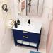 Latitude Run® 36 Inch Freestanding Bathroom Vanity Plywood w/ 2 Drawers Plastic in Blue | 33.75 H x 35.9 W x 18.3 D in | Wayfair