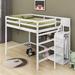 Harriet Bee Jalexy Full Size Loft Bed w/ Built-in Storage Wardrobe, Solid Wood in White | 67.5 H x 57 W x 93.8 D in | Wayfair