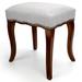 Alcott Hill® Charne Solid Wood Accent Stool Linen/Wood/Upholstered in Brown/Gray | 18.5 H x 19 W x 12 D in | Wayfair