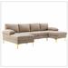 Black/Brown Sectional - Red Barrel Studio® Tymire Upholstered Sectional Chenille/Upholstery | 33.86 H x 110.63 W x 53.94 D in | Wayfair