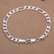 Bracelets fins en argent regardé 925 pour hommes et femmes chaîne en argent Figaro bijoux de