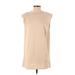 Babaton Casual Dress - Shift Crew Neck Sleeveless: Tan Print Dresses - Women's Size 2X-Small