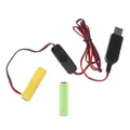 Câble d'éliminateur batterie factice USB vers 3 V (2 5 V) LR6 AA avec interrupteur pour lumière LED
