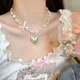 Collier de perles Love Bow pour femme lumière romantique clavicule rose de luxe cadeau de bijoux