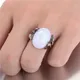 AMORUI Weiß Feuer Opal Naturstein Ringe Für Frauen Vintage Plum Blossom Baum Blume CZ Stein Ringe