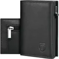 Neue schlanke Brieftasche für Männer Mini-Brieftasche mit Münzfach RFID-Schutz und ID-Fenster
