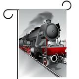Locomotive Train Pattern Garden Banners: Outdoor Flags for All Seasons Waterproof and Fade-Resistant Perfect for Outdoor Settings