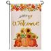 Shmbada Welcome Fall Burlap Garden Flag Double Sided Vertical Yard Lawn Outdoor Pumpkin Sunflower Autumn Maple Leaves Decorative for Autumn and Thanksgiving Day 12.5x18.5 inch (Not Included Stand)