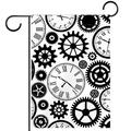 Vintage Clocks Pattern Garden Banners: Outdoor Flags for All Seasons Waterproof and Fade-Resistant Perfect for Outdoor Settings