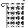 Black and White Repeating Geometric Flower Pattern Garden Banners: Outdoor Flags for All Seasons Waterproof and Fade-Resistant Perfect for Outdoor Settings