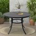 Grand Patio Outdoor & Indoor EMMA Steel Dining Table Rust Resistant Faux Woodgrain Top (Î¦41.93 ) with Umbrella Hole Round