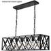 6-Light Dining Room Light Fixture Over Table Rectangle Linear Island Light Black Cage Farmhouse Hanging Pendant Light Industrial Island Lights for Kitchen Living Room Restaurant Bar