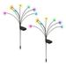 2 Sets of Bee Shape Solar Lamp Outdoor Solar Powered Garden Light Ground Stake Solar Light(8 Bulbs)