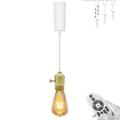 FSLiving Adjustable Height J Type Track Light with E26 DIY 3 Way Vintage Turn Knob Brass Lamp Socket Remote Control with Smart Edison Bulbs 2200K-6500K Timer for Sloped Ceiling Customizable - 1 Light