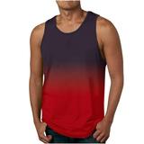 AOOCHASLIY New Men s Gradient 3D Print Tank Top Casual Sports Sleeveless Round Neck T-shirt Tank Top/shirt Blouses