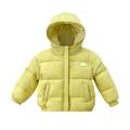 ASFGIMUJ Girls Jacket Down Jacket Winter Boys Thick Baby Short Warm Jacket Solid Color Coat Girls Winter Coat Yellow 12 Months-18 Months