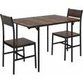 Homcom - Ensemble table à manger extensible 80-118 cm 2 places design industriel - table double