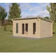 Forest Garden Elmley Toughened Glass With Double Door Pent Solid Wood Cabin