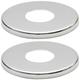 Pepte - 2 x 26mm G3/4 Chrome Tap Shower Pipe Cover High Collar Steel