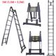 5M Telescopic Ladder Extension Tall Multi Purpose Folding Loft Ladder with stabilizer, 330 pound/150 kg Capacity