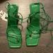 Zara Shoes | Nwt Zara Lace Up Green Heel Sandal | Color: Green | Size: 40