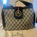 Gucci Bags | Gucci Vintage Web Monogram Canvas Shoulder Bag | Color: Blue | Size: Os