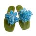 Kate Spade Shoes | Kate Spade Bella Jelly Flip Flops Lime Green W/Blue Flowers | Color: Green | Size: 7