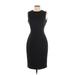 Calvin Klein Casual Dress - Sheath Crew Neck Sleeveless: Black Print Dresses - Women's Size 4