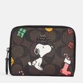Coach Bags | Coach X Peanuts Small Zip Around Wallet In Signature Canvas With Snoopy | Color: Red | Size: 4 1/2" (L) X 3 3/4" (H) X 3/4" (W)