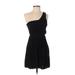 Theory Cocktail Dress - A-Line Open Neckline Sleeveless: Black Print Dresses - Women's Size 0