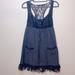 Free People Dresses | Free People Rare Vintage Wool Blend And Lace Blend Lace Trim And Racerback | Color: Black/Gray | Size: 4