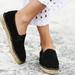 Free People Shoes | Free People Black Soft Suede Leather Freeway Espadrille Slip On Shoes 38 $158 | Color: Black | Size: 8