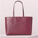 Kate Spade Bags | Kate Spade Ny Molly Large Work Leather Tote Handbag In Sangria, A Plum-Red | Color: Purple/Red | Size: Os