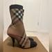 Burberry Shoes | Burberry Knitted Check Sock Boots In Birch Brown | Color: Black/Brown | Size: 10