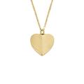 FOSSIL Damenkette Harlow Linear Texture Anhänger Heart Edelstahl goldfarben, JF04652710