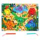 Qoier Magnetic Puzzle Game Board Fine Motor Skills Development Travel Toy Wooden Magnetic Labyrinth Board for Kids 3 Years Old and Up Gift for Boys and Girls (dinosaurs)