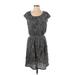 Daisy Fuentes Casual Dress - Popover: Gray Damask Dresses - Women's Size Small