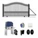 ALEKO® DG12LONSSLAC1500 London Style Iron 12' Single Slide Driveway Gate w/ Gate Opener Metal in Black | 72 H x 216 W x 2 D in | Wayfair