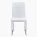 Ivy Bronx Hittner Metal Back Side Chair Dining Chair Faux Leather/Upholstered/Metal in Gray/White | 36.6 H x 21.3 W x 16.1 D in | Wayfair