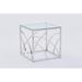 Wrought Studio™ Modern Stainless Steel Cube Coffee Table w/ Tempered Glass Top - Silver Mirror Finish & Clear Glass Wood in Gray | Wayfair