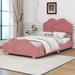 House of Hampton® Jefri Panel Bed Upholstered/Velvet, Wood in Pink | 39.4 H x 56.3 W x 78.1 D in | Wayfair 10417F617C9542A2A881C79E09B7DA37