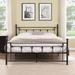 August Grove® Brython Metal Slat Bed in Black | 38.5 H x 63 W x 84 D in | Wayfair 12A581AEE58A4C669676AA5C8E0A16DC